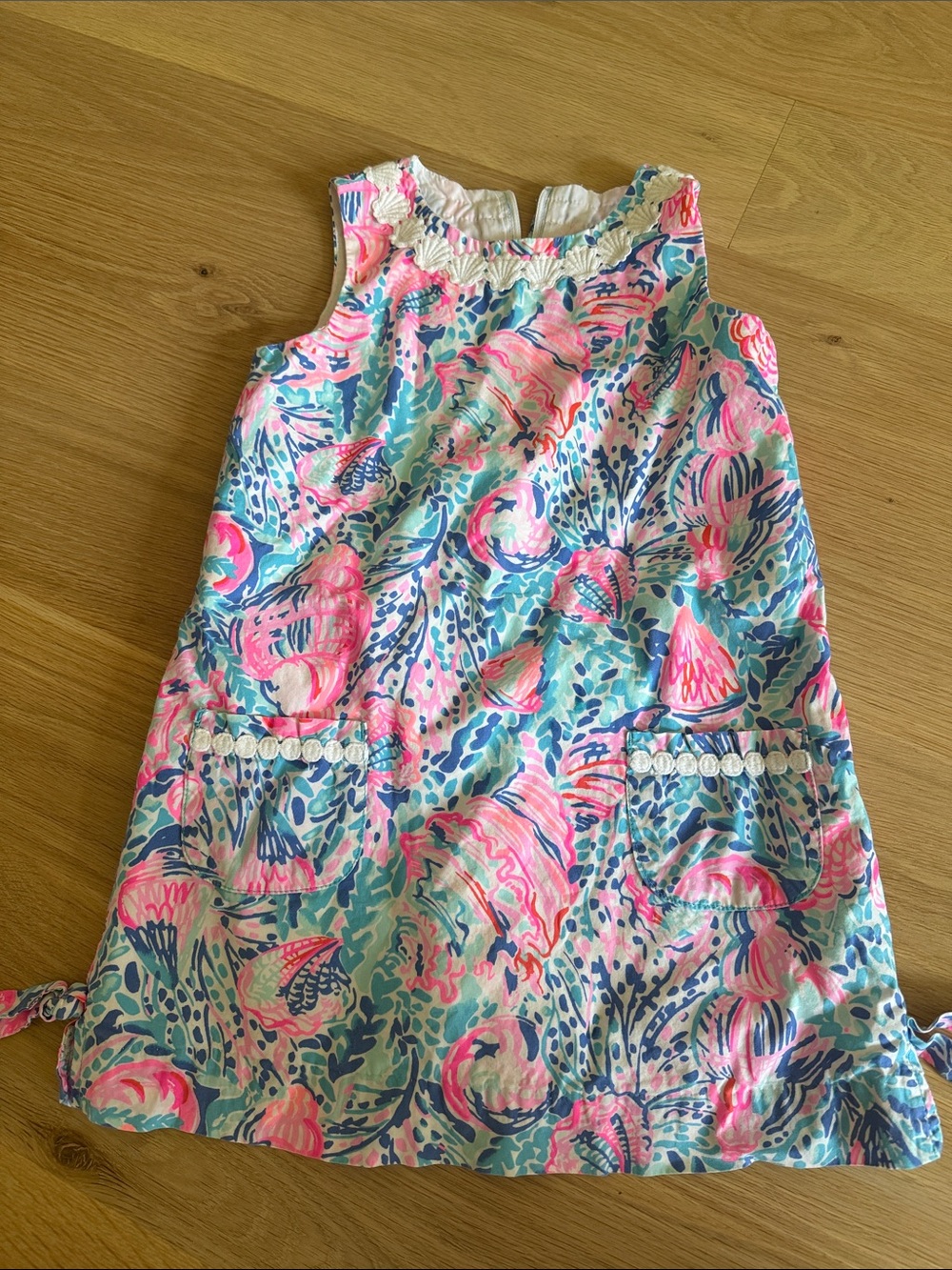 Lilly Pulitzer Pink & Aqua Floral Sleeveless Shift Dress